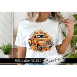 Fall Truck Sublimation Design PNG - Fall Tshirt Mugs Tumbler Sublimation - PNG - EmmePrintco