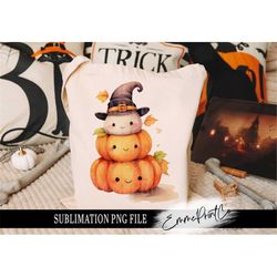 Halloween Cute Pumpkin Witch Sublimation Design PNG - Halloween Tshirt Mugs Tumbler Sublimation - PNG - EmmePrintco