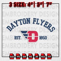 Dayton Flyers Embroidery files, NCAA Embroidery Designs, NCAA Dayton Flyers Machine Embroidery Pattern