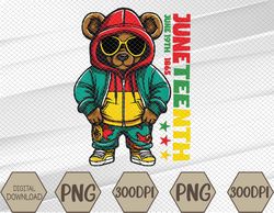Juneteenth Black Mens Hip Hop Teddy Bear African American Svg, Eps, Png, Dxf, Digital Download