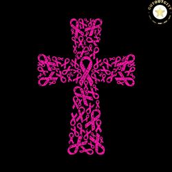 Pink Ribbon Cross vector, Breast Cancer Svg, Cross Svg, Breast Cancer Cross, Cross Hope, Pink Ribbon Svg, Jesus Svg, Can