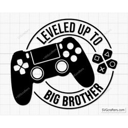 leveled up to brother svg png, new big brother svg, new baby svg, new big bro svg, baby brother svg - printable, cricut