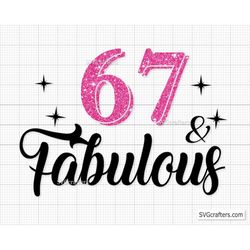 67th Birthday Svg Png, 67th svg, Aged to perfection svg, 67 and Fabulous svg, Vintage 1955 svg - Printable, Cricut & Sil