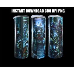 13 Ghosts / Horror / Halloween-20 oz Skinny  Tumbler Wrap Sublimation Design Sublimation PNG Designs  Straight Tumbler O