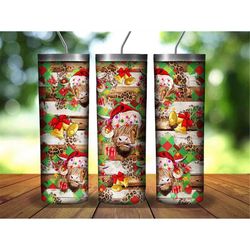Christmas Cows And Bells Tumbler,20oz Skinny Tumbler Sublimation Designs,Western Png,Animals,Western Tumbler,Cows Tumble