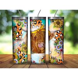 Highland Cow Tumbler Sublimation Png,Cow Tumbler Png Sublimation Design,20oz Skinny Tumbler Png,Highland Png,Cowgirl Bul
