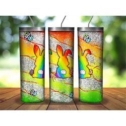Rainbow Easter Bunny Tumbler Png Sublimation Design,20oz Skinny Tumbler Design,Easter Tumbler Png,Easter Rainbow png,Eas