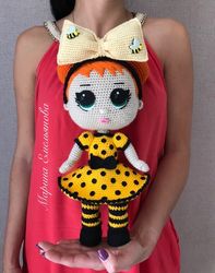 digital download - pdf. crochet pattern bee doll. diy amigurumi toy tutorial