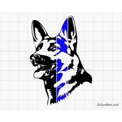 German shepherd svg, Dog svg, K9 svg, Dog face svg, paw print svg, dog lover svg, dog svg files - Printable, Cricut & Si