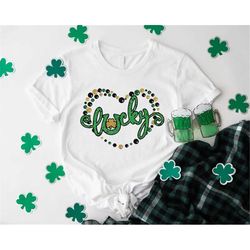 St Patricks Lucky Shirt, Shamrock Lucky Tshirt, St Patricks Gifts, Four Leaf Clover Shirt, Womens St Pattys Shirt Gift,