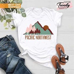 Pacific Northwest Shirt, Mountain and Trees Shirt, Hiking Shirt, Gift for Adventure Lover, Camping Shirt, Idaho Shirt, W