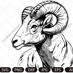 Ram Mascot svg/ram head svg /ram Face /sheep animal/farm animal/Aries avg/Design Logo .SVG .PNG /ram clipart/ Vector