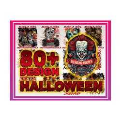 80 Horror Halloween Bundle Png, Happy Halloween Png, Horror Movies Design Files For Sublimation Instant Download