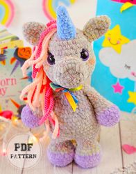 UNICORN PATTERNS Cute Plush Unicorn Crochet Amigurumi PDF Pattern