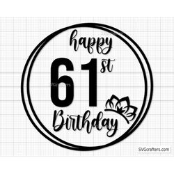 61st Birthday Svg Png, 61st svg, Aged to perfection svg, 61 and Fabulous svg, Vintage 1961 svg - Printable, Cricut & Sil