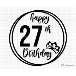 27th Birthday Svg Png, 27th svg, Aged to perfection svg, 27 and Fabulous svg, Vintage 1995 svg - Printable, Cricut & Sil
