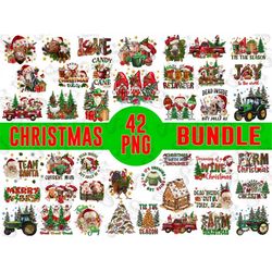42 Christmas Bundle Png, Merry Christmas Png, Christmas Png, Cowhide, Western PNG, Santa Claus PNG, Sublimation Designs,