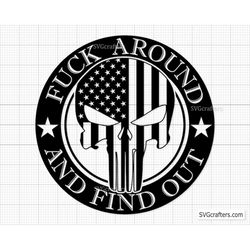 FAAFO Punisher Flag Svg Png, Punisher Skull svg, 2nd amendment svg, punisher vector, skull vector, guns svg - Printable,