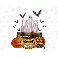Halloween Ghost Pumpkin Sublimation Design, Spooky Ghost Png, Halloween sublimation, Halloween Pumpkin png, Halloween Gh