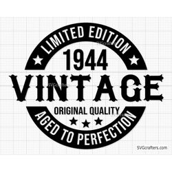 79th Birthday Svg Png, 79th svg, Aged to perfection svg, 79 and Fabulous svg, Vintage 1944 svg - Printable, Cricut & Sil