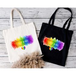 Love Wins, Rainbow Tote Bag, LGBTQ Tote Bag, Gay Pride Gifts, Lesbian Pride, Pride Tote Bag, Love is Love Tote, LGBT Gif