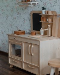 Handcrafted Wooden Play Kitchen, Play Kitchen Set, Girl Birthday Gift, Children's Play Kitchen, Nursery Decor,Kids Room