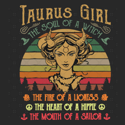 Taurus Girl The Soul Of A Witch Girl Svg, Birthday Svg,