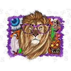 halloween lion png sublimation design,animals lionn,ghost png,halloween lion  png,witch hat,halloween pumpkin,skull png,
