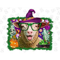 Halloween Lamb Png Sublimation Design,Animals Lamb,Ghost Png,Halloween lamb Png,Witch Hat,Halloween Pumpkin,Pumpkin Png,