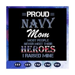 Proud navy mom, Most people never meet their heroes, I raised mine svg, mother day svg, mother day gift, mother svg, nan