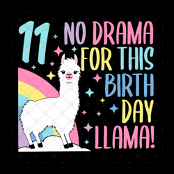 No Drama For This Birthday Llama Svg, Birthday Svg, 11t