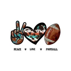 Peace Love Football Cowhide Png
