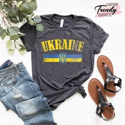 Ukraine Flag T-Shirt, Proud Ukrainian Shirt, Ukrainian Patriotic Shirt, Support Ukraine Tees, Stand With Ukrainians, Fre