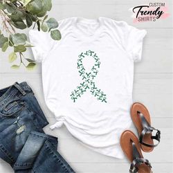 Liver Cancer Awareness Shirt, Green Ribbon Shirt, Liver Cancer Support Shirt, Liver Cancer Survivor Gift Shirt, Cancer S