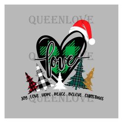 Christmas Heart Svg, Merry Christmas Svg, Love Christmas Png, Cross Svg, Santa Hat Svg, Christmas Tree Svg, Believe, Cut