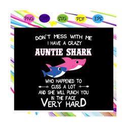 Auntie shark, auntie svg, auntie gift,family svg, family love svg Files For Silhouette, Files For Cricut, SVG, DXF, EPS,