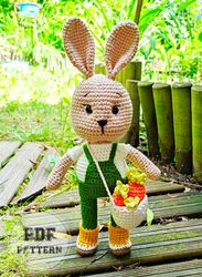 ADVANCED BUNNY PATTERNS Crochet Bunny in Overalls Amigurumi  Pattern