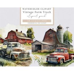 vintage farm truck clipart, farm truck clipart, truck clipart, vintage truck clipart, barn clipart