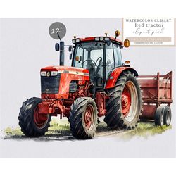 Tractor clip art, Red tractor clip art, Farm clip art, Farmhouse tractor clip art