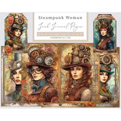 Steampank woman junk journal, Steampank woman,Junk Journal Printable Papers, Scrapbooking Papers, Collage Sheets, Steamp
