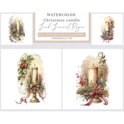 christmas candle, candles jpg, jpg, junk journal, watercolor candles, card making, scrapbooks, paper crafts, printable p