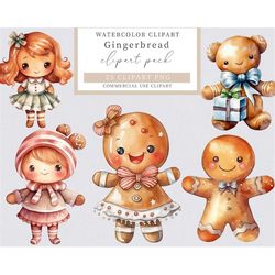 Gingerbread Man Clipart, Gingerbread Girl Clipart, Christmas clipart,Holiday clipart