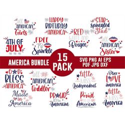 AMERICA SVG 15 BUNDLE, American Designs,American Bundle, Silhouette Svg, Usa Svg, American Flag Svg, Cut Files Cricut, D
