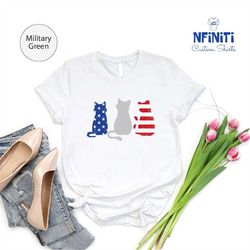Patriotic Cat Shirt, Funny Cat Shirt, Cat Mom Shirt, Cat Lover Gift, Usa Flag Cat Shirt, Cat Owner Gift, Cat Dad Shirt,