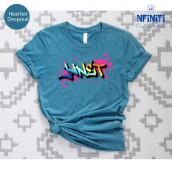 Custom Graffiti Tee, Your Name Graffiti Print Shirt, Personalized Name Graffiti T-shirt, Customized Name  Airbrush T-shi