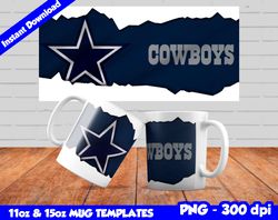 Cowboys Mug Design Png, Sublimate Mug Template, Cowboys Mug Wrap, Sublimate Football Design PNG, Instant Download