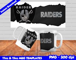Raiders Mug Design Png, Sublimate Mug Template, Raiders Mug Wrap, Sublimate Football Design PNG, Instant Download