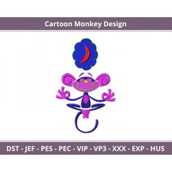Cartoon Monkey Embroidery Design - Machine Embroidery Pattern - Instant Download Machine Embroidery Patterns & Fonts