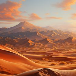 Sunset Mirage: Desert's Golden Majesty