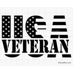 USA Veteran American Flag svg, Veteran svg, military svg, patriotic svg, veteran png, soldier svg, army svg - Printable,
